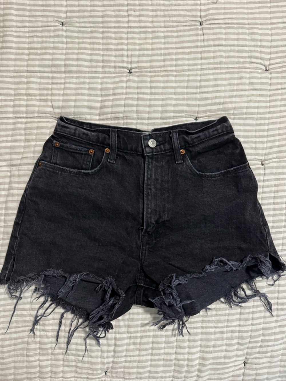 Abercrombie & Fitch High Waisted Jean Shorts | Curve Love size 25 | Black